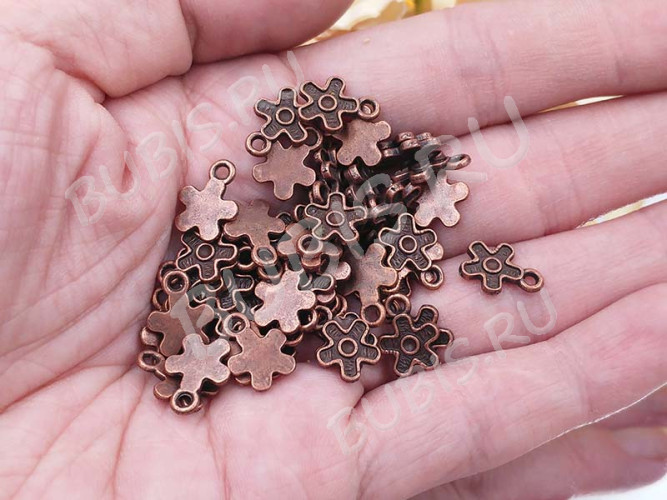 (СКИДКИ!!!) Подвеска Цветочек 03 12*9*1мм античная медь (литьё) (10шт.)