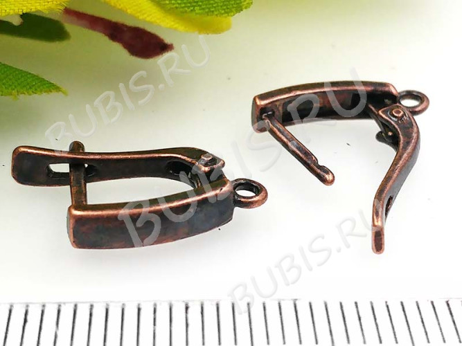 Швензы с английским замком №82 Палочка 18*11*3мм античная медь (Brass) (1 пара)