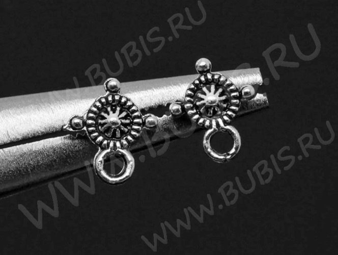 Пуссеты ("гвоздики") №027 14,5*9,5*8мм античное серебро (литьё) (1 пара)