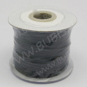 (ОПТ) Вощёный полиэстеровый шнур 01 "корейский" 1мм черный (90м)