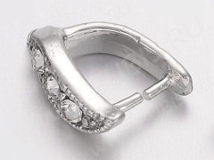 Держатель кулона 050 со стразами 12*9*3,3мм цвет платины (Brass)