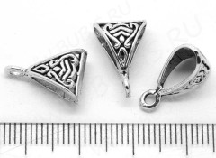 (СКИДКИ!!!) Бусина с петлёй 008 Бейл треугольный 15*10*7мм античное серебро (литьё) (10шт.)