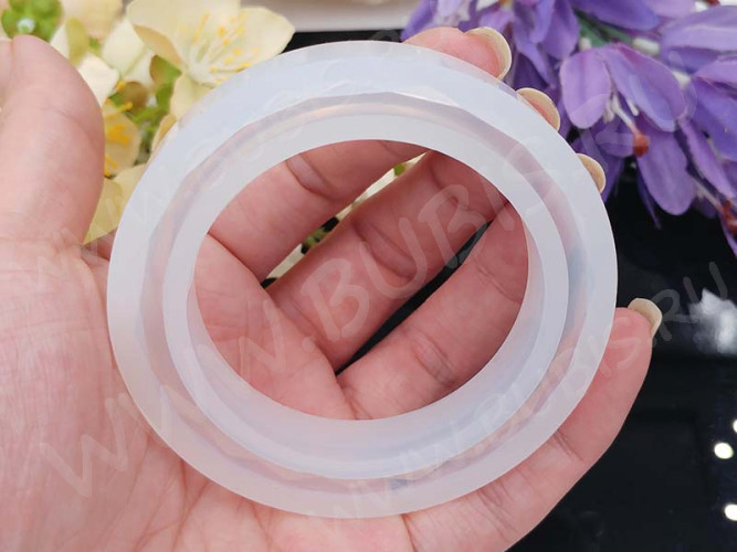 Молд 046 для эпоксидной смолы Браслет с гранями 65*57*8мм (силикон)