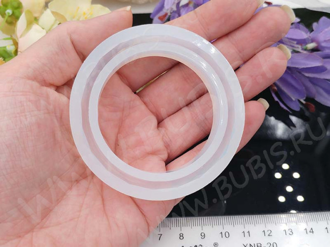 Молд 046 для эпоксидной смолы Браслет с гранями 65*57*8мм (силикон)