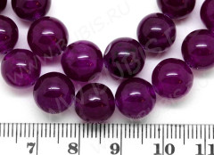 Бусина округлая 10мм Халцедон тонир. сиреневый (камни)
