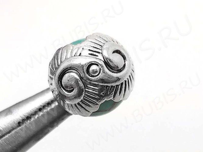 (СКИДКИ!!!) 230 Шапочка Ракушка 13*11*7,5мм античное серебро (литьё) (10шт.)