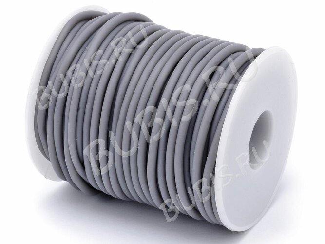 Полиуретановый шнур 13 3мм ПОЛЫЙ серый матовый (1м)