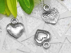 Подвеска Сердечко 07 выпуклое 13*11*1,8мм античное серебро (литьё)