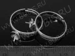 Основа (заготовка) для кольца 095 17мм со штырьком 5мм и воронкой 6мм цвет платины (Brass)