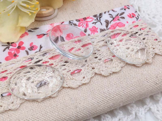 (СКИДКИ!!!) Кабошон стеклянный 02 Овал 25*18*6мм прозрачный (стекло) (10шт.)