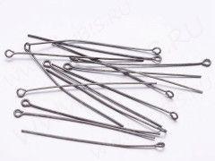 (ОПТ) Штифт с петлёй 50*0,7мм чёрный никель (Iron) (100г)
