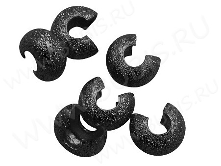 Обжимная бусина 08 разъёмная маскировочная покрывная сахарная 3,5*3,5*2,5мм чёрный никель (Brass) (10шт.)