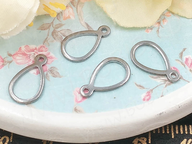 Подвеска Капля контур рамка 01 12*7*0,7мм цвет платины (Хирургическая сталь)