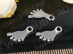 Подвеска Ножка Стопа 13*8*1мм цвет платины (Хирургическая сталь)