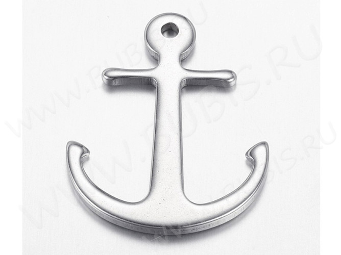 Подвеска Якорь 21 коннектор тоггл 32*26*2мм цвет платины (Хирургическая сталь)