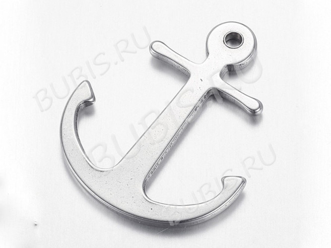 Подвеска Якорь 21 коннектор тоггл 32*26*2мм цвет платины (Хирургическая сталь)