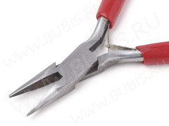 Тонкогубцы (утконосы короткие) 22 без бороздок 130мм с красными ручками (инструменты для бижутерии)