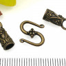 Купить (СКИДКИ!!!) 164 Тоггл-крючок S-образный с концевиками 36*12,5*5,5мм античная бронза (литьё) (10шт.) с доставкой по России