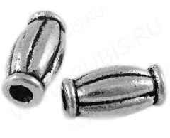 Трубочка 06 10*5мм античное серебро (литьё)