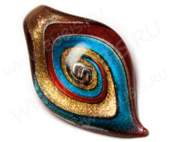 Кулон Капля 10 48*30*9мм т.красно-т.голубая (венецианское стекло)