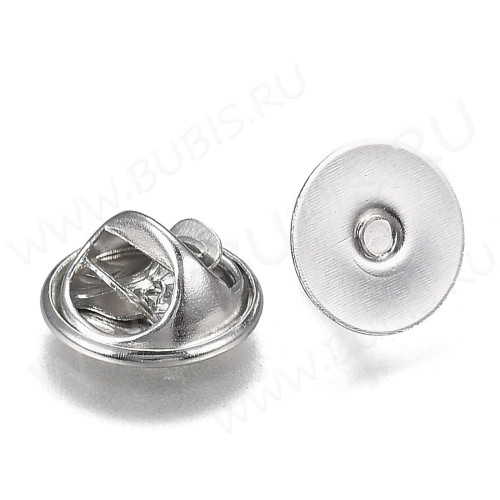 Основа (заготовка) для броши №124 Значок с площадкой 10мм цвет платины (Brass)