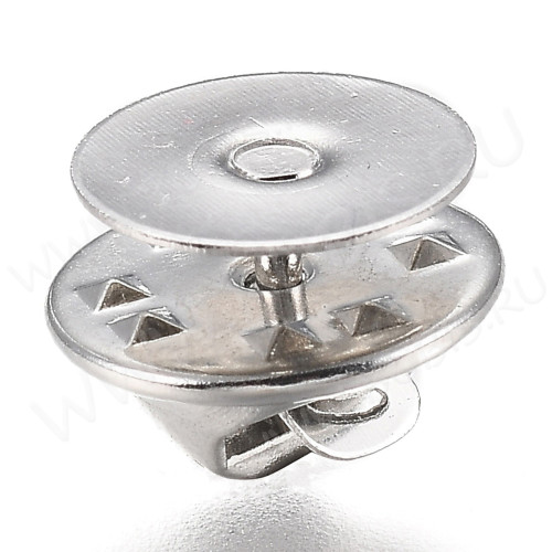 Основа (заготовка) для броши №124 Значок с площадкой 10мм цвет платины (Brass)