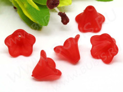 Бусина акрил Цветочек 33 чашечка матовый 14*13,5*10,5мм красный полупрозрачный (акрил) (5шт.)