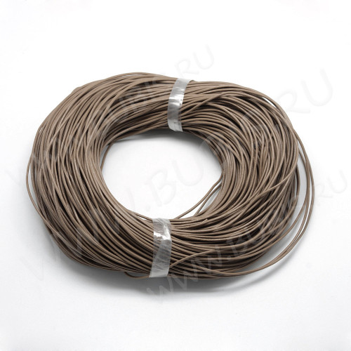 Шнур кожаный 14 воловья кожа круглый 1,5мм коричнево-бежевый (1м)