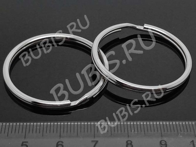 Карабин для брелка 37 Кольцо 30*30*2,5мм цвет платины (Iron)