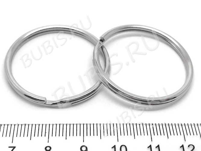 Карабин для брелка 37 Кольцо 30*30*2,5мм цвет платины (Iron)