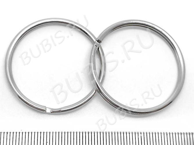 Карабин для брелка 37 Кольцо 30*30*2,5мм цвет платины (Iron)