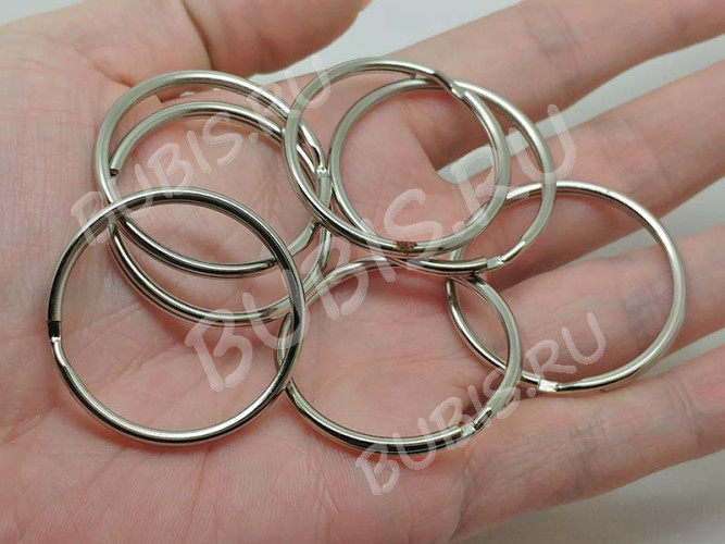 Карабин для брелка 37 Кольцо 30*30*2,5мм цвет платины (Iron)