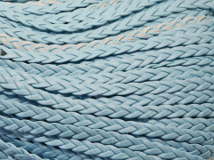 Шнур кожаный 29 кожзам плетёный плоский 5*2мм голубой (1м)