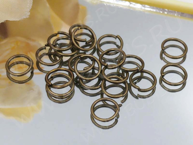 Колечки одинарные обычные 6*0,7мм античная бронза (Iron) (7г ок. 110шт)