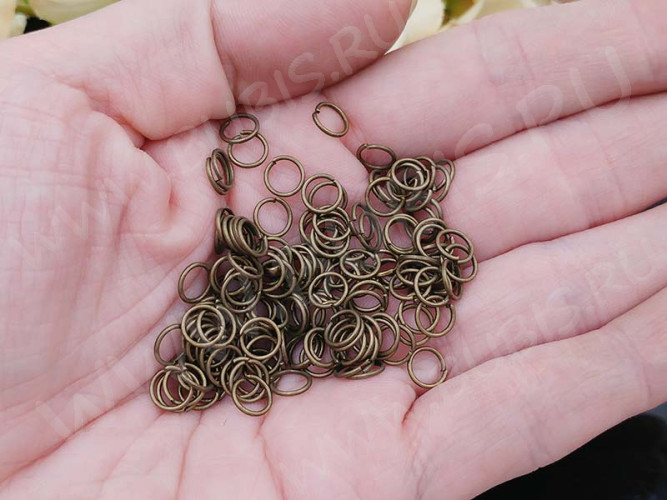 Колечки одинарные обычные 6*0,7мм античная бронза (Iron) (7г ок. 110шт)