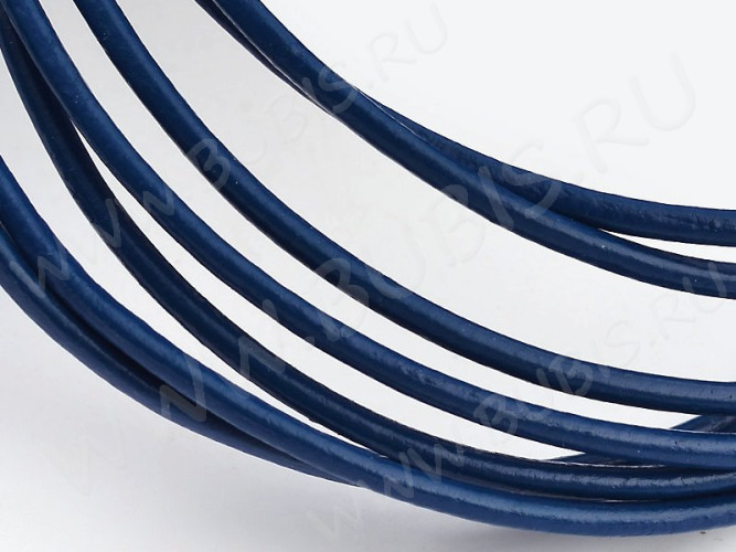Шнур кожаный 02 воловья кожа округлый 1,5мм синий (1м)