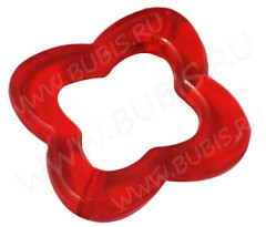 Бусина акрил Цветочек 37 рамка 33*32,5*4,5мм красный прозрачный (акрил)