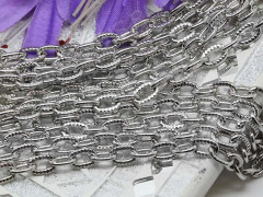 Цепочка I087 с узором звено 9*5,5мм цвет платины (Iron) (50см)