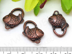 Замочек карабин №007 Рыбка 19,5*12*6мм античная медь (литьё)