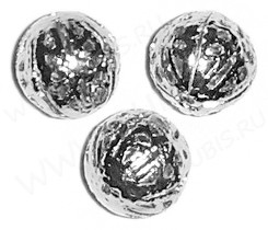 Бусина ажурная 01 "Шарик" 8мм цвет платины (Iron) (10шт)