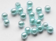 Бусина &quot;жемчуг&quot; 4мм св.голубо-бирюзовая (стекло) (50шт.)