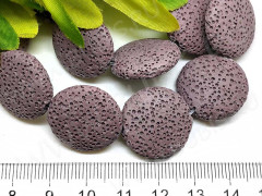 Бусина каменная Круг 16 Лава вулканическая 20*20*7,5мм лиловая (камни)