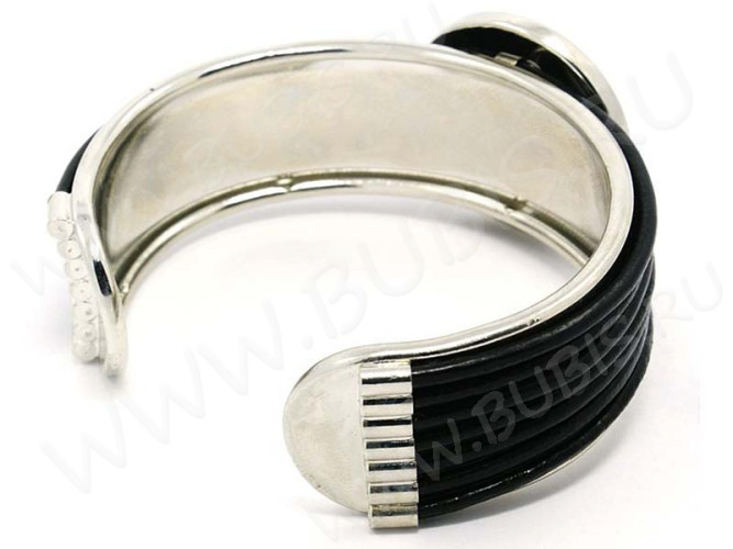 Основа (заготовка) для сменных кнопок 18 Браслет Метал и Кожа на одну БОЛЬШУЮ кнопку (Brass)