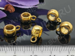 Бусина с петлёй 033 Бейл классика 11,3*8*5,3мм золотистый (литьё)