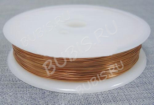 Проволока медная 06 0,6мм светло-медная (ок. 6м)