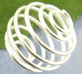 Бусина Пружинка-шарик металлический 15мм серебристый (Iron)