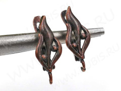 Швензы с английским замком №83 Пламя 19*10*6,5мм античная медь (Brass) (1 пара)