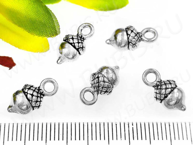 (СКИДКИ!!!) Подвеска Жёлудь 01 3D 13,5*7*6мм античное серебро (литьё) (10шт.)