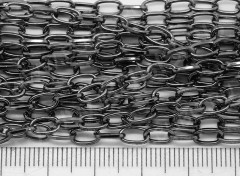 Цепочка I042 с простым плетением звено 6,5*4мм чёрный никель (Iron) (50см)