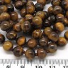 Купить (ОПТ) Бусина округлая 8мм Тигровый глаз натуральный (камни) (НИТЬ) с доставкой по России
